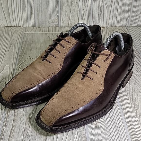 Mezlan Termoli Brown and Tan Leather Lace Up Oxfords Mens Size 9 main image 14